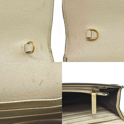 Gucci  GG Supreme Monogram Web Queen Margaret Chain Wallet White