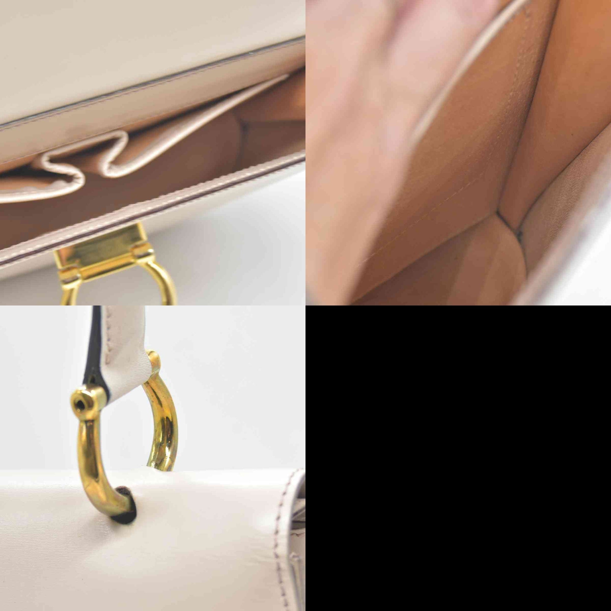 $2450 CONSIGNMENT CELINE Flap Ring Handbag Beige Women's Leather CELINE