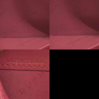 Burberry Grainy Calfskin House Check Elmore Zip Around Wallet Russet Red CONSIGNMENT