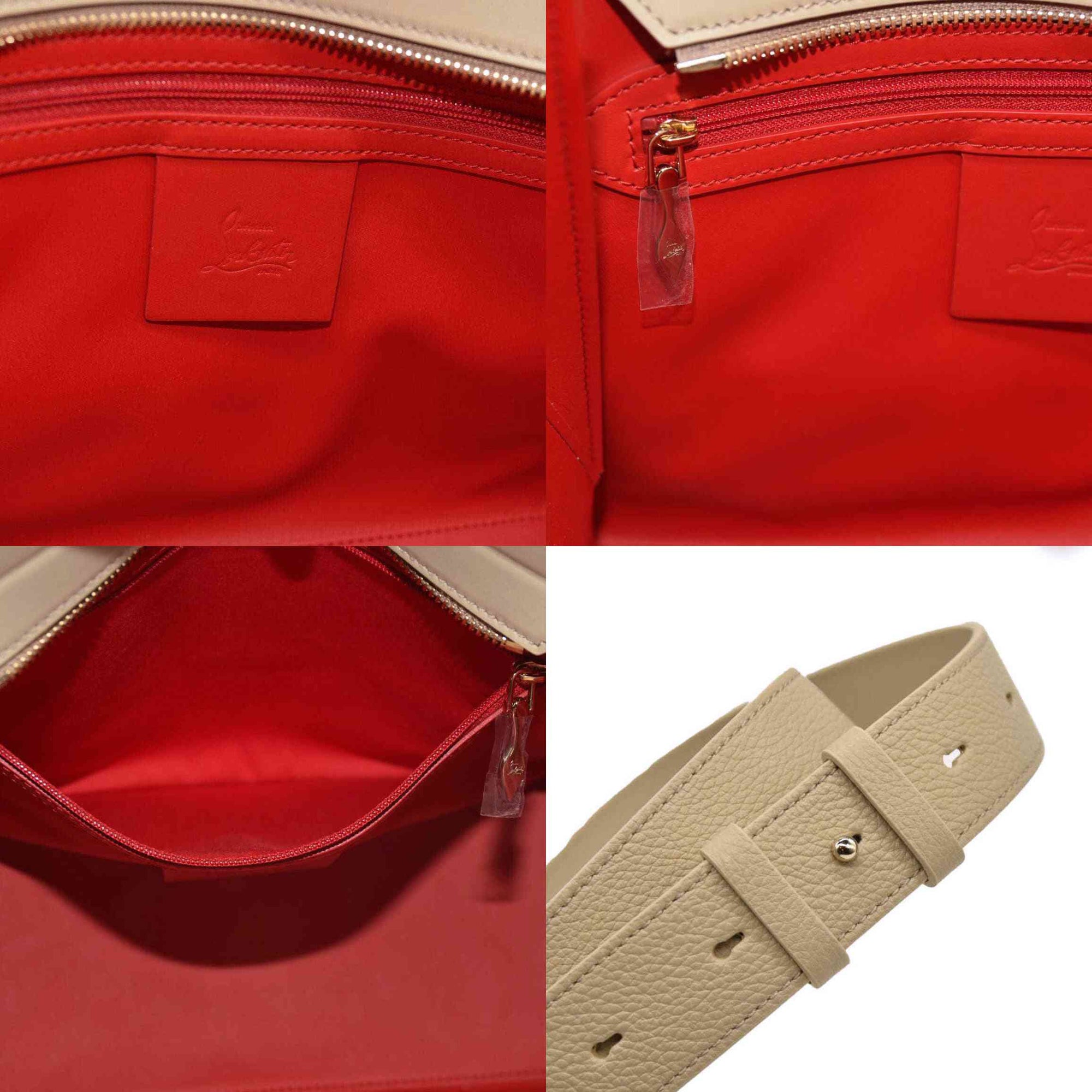 Christian Louboutin Women's Natural Medium Paloma Studded Leather Satchel