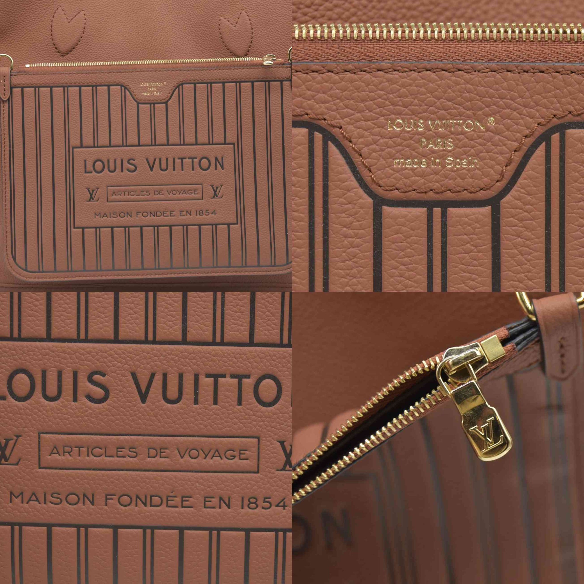 $3100 Louis Vuitton LV Monogram Neverfull Inside Out Brown with Pouch RFID