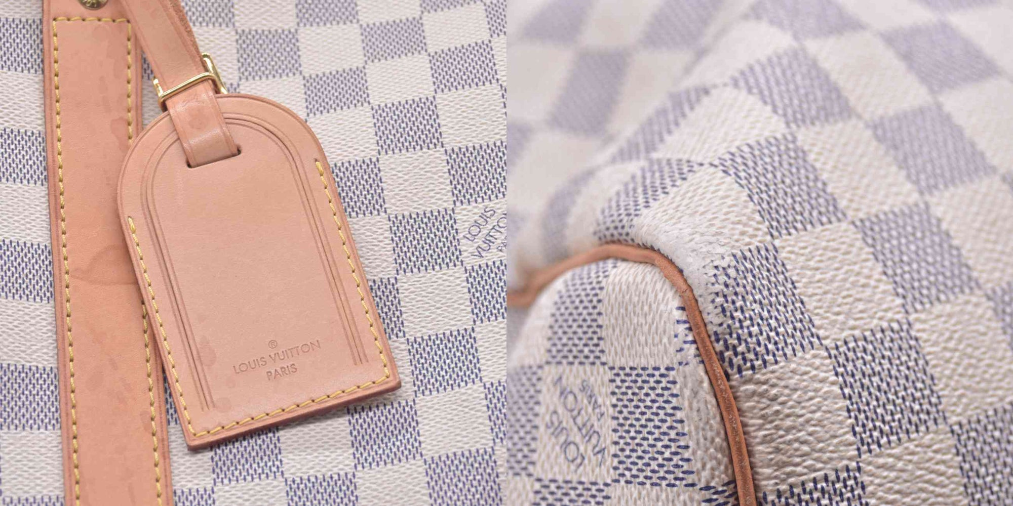 $1440 Louis Vuitton 2008 Damier Azur Keepall 50 MB2078 10021299