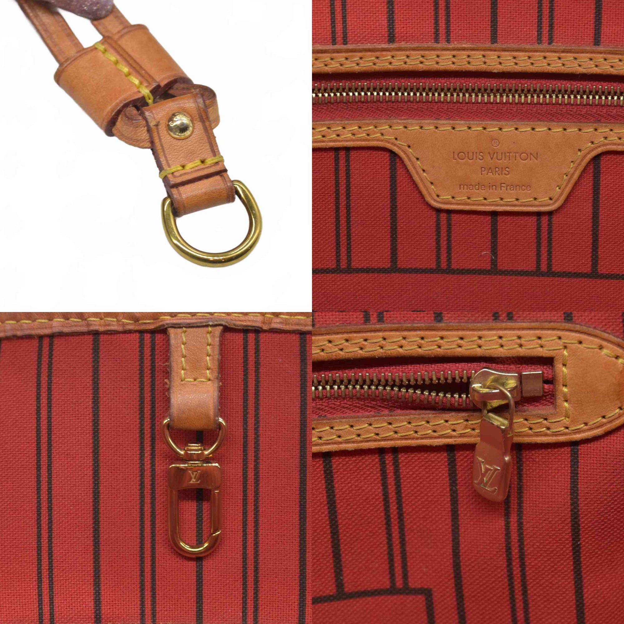 $2170 Louis Vuitton Monogram Neverfull MM Cherry AR1122