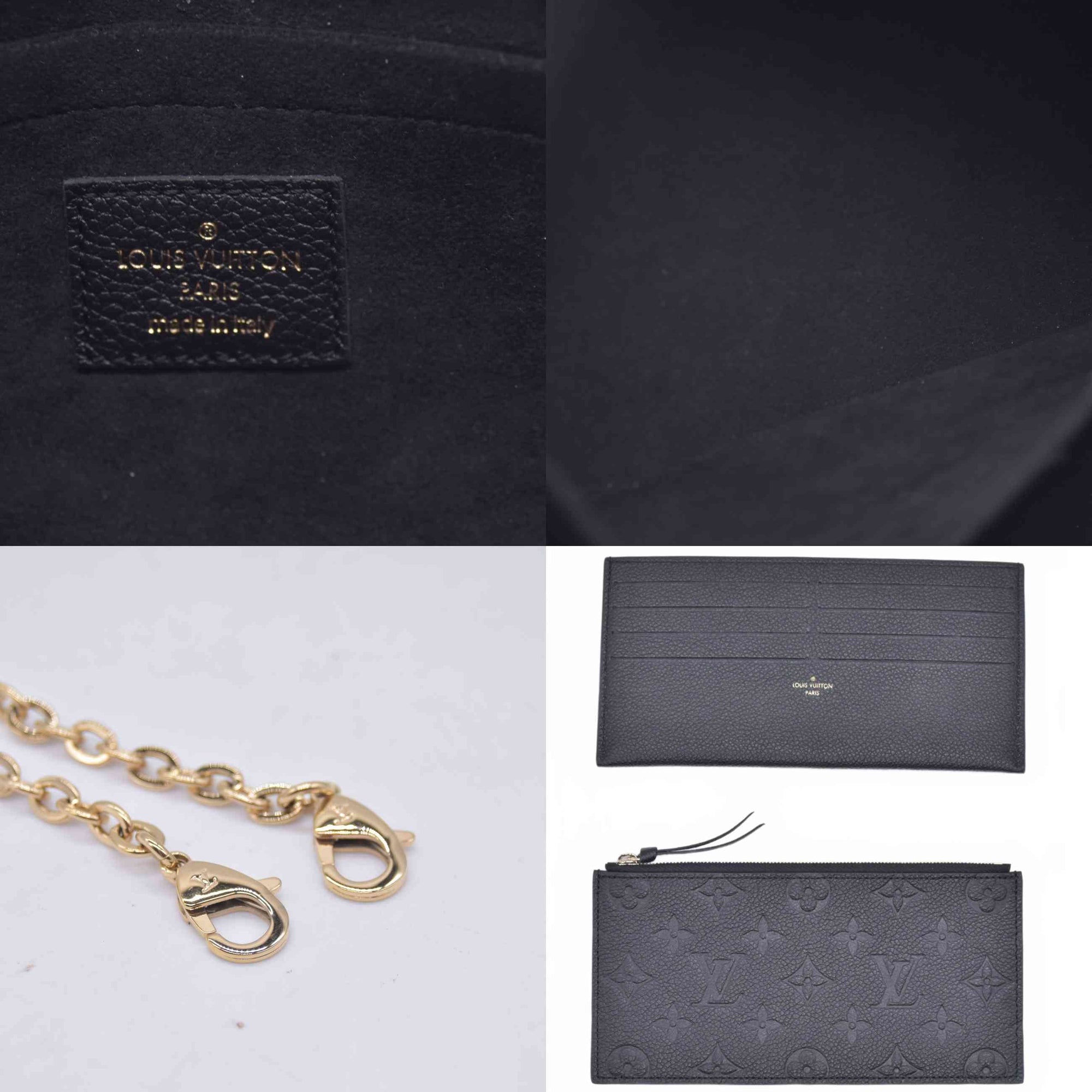 $1770 Louis Vuitton Felicie NM Black Empreinte RFID