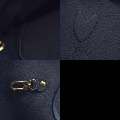 Louis Vuitton LV Monogram Neverfull Inside Out w/Pouch MM Navy