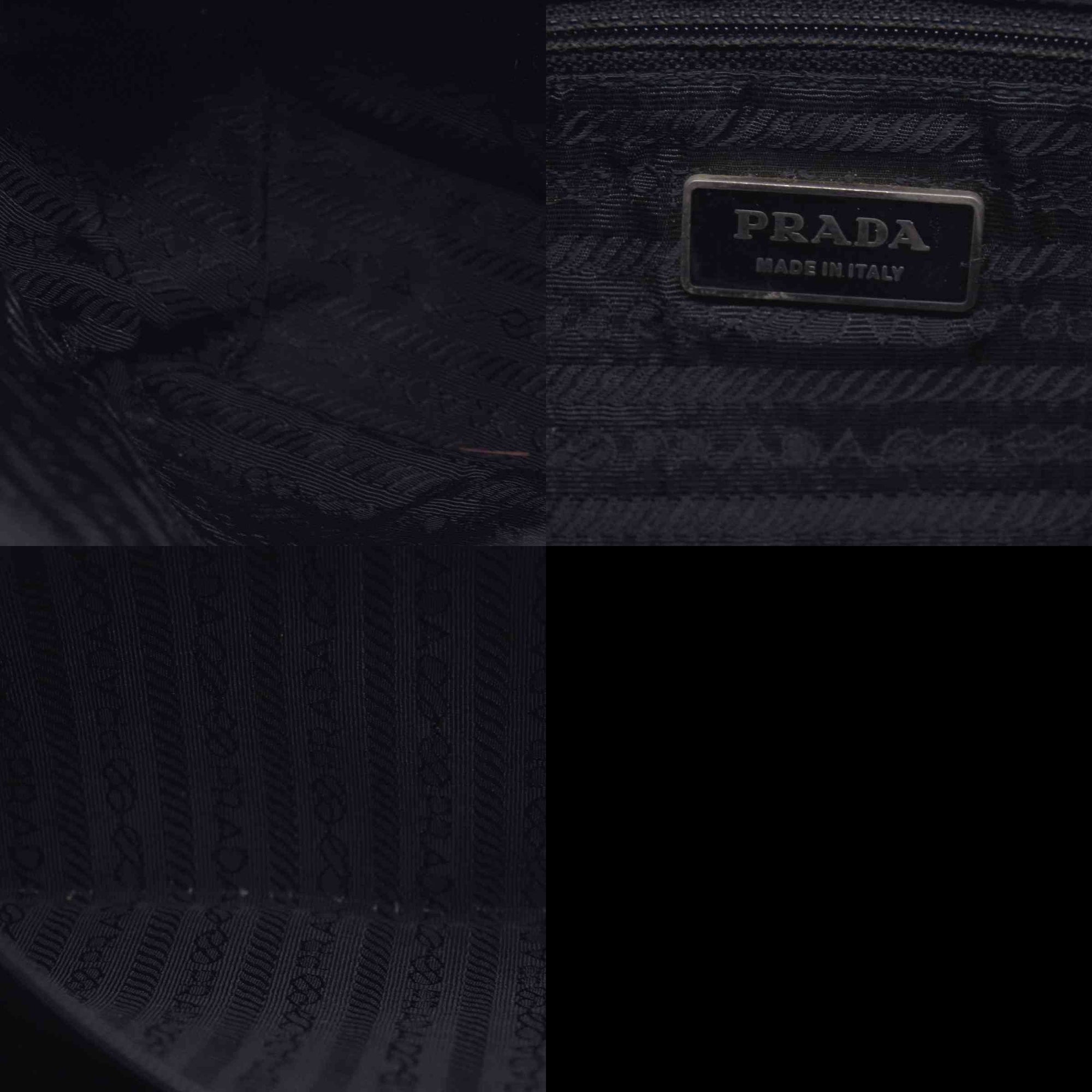 $2050 Prada Black Re-Nylon and Saffiano Shoulder Bag