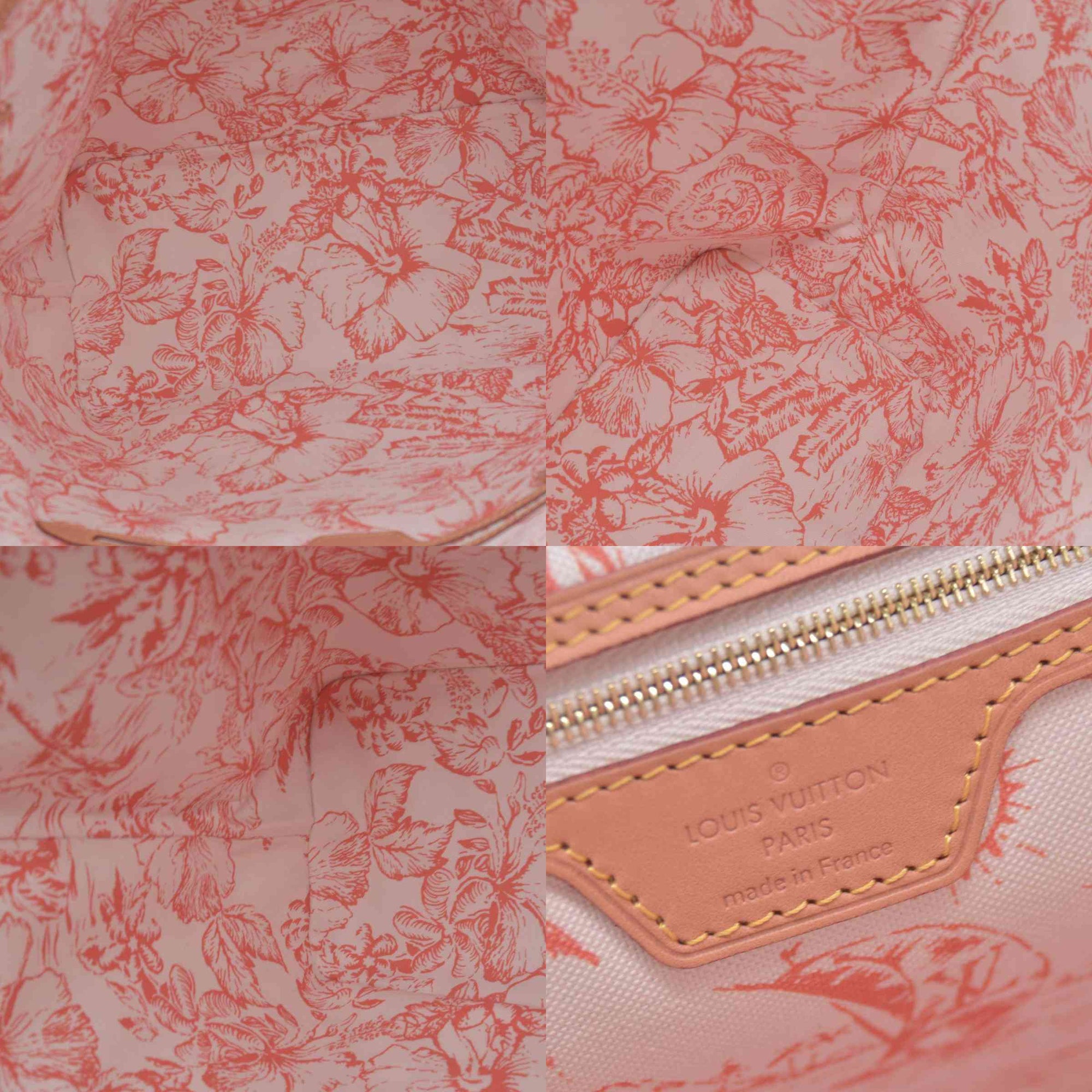 $3100 LOUIS VUITTON Monogram Resort Tile Neverfull MM Rose Clair Pink RFID 10021362