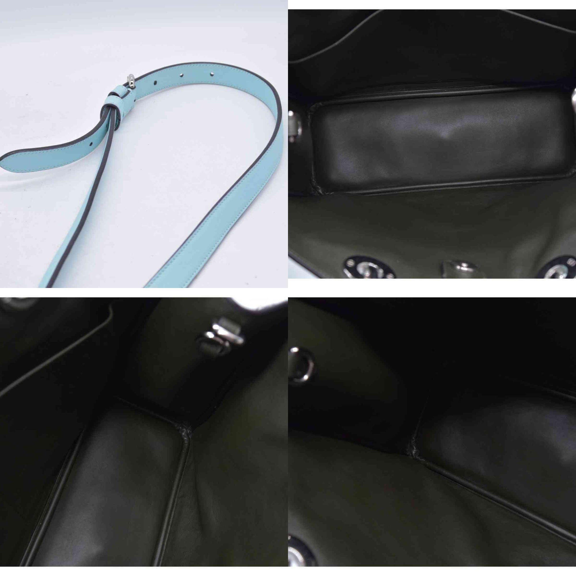 $3200 CHRISTIAN DIOR Lady Dior Medium Leather Tote Sky Blue CONSIGNMENT 10021442