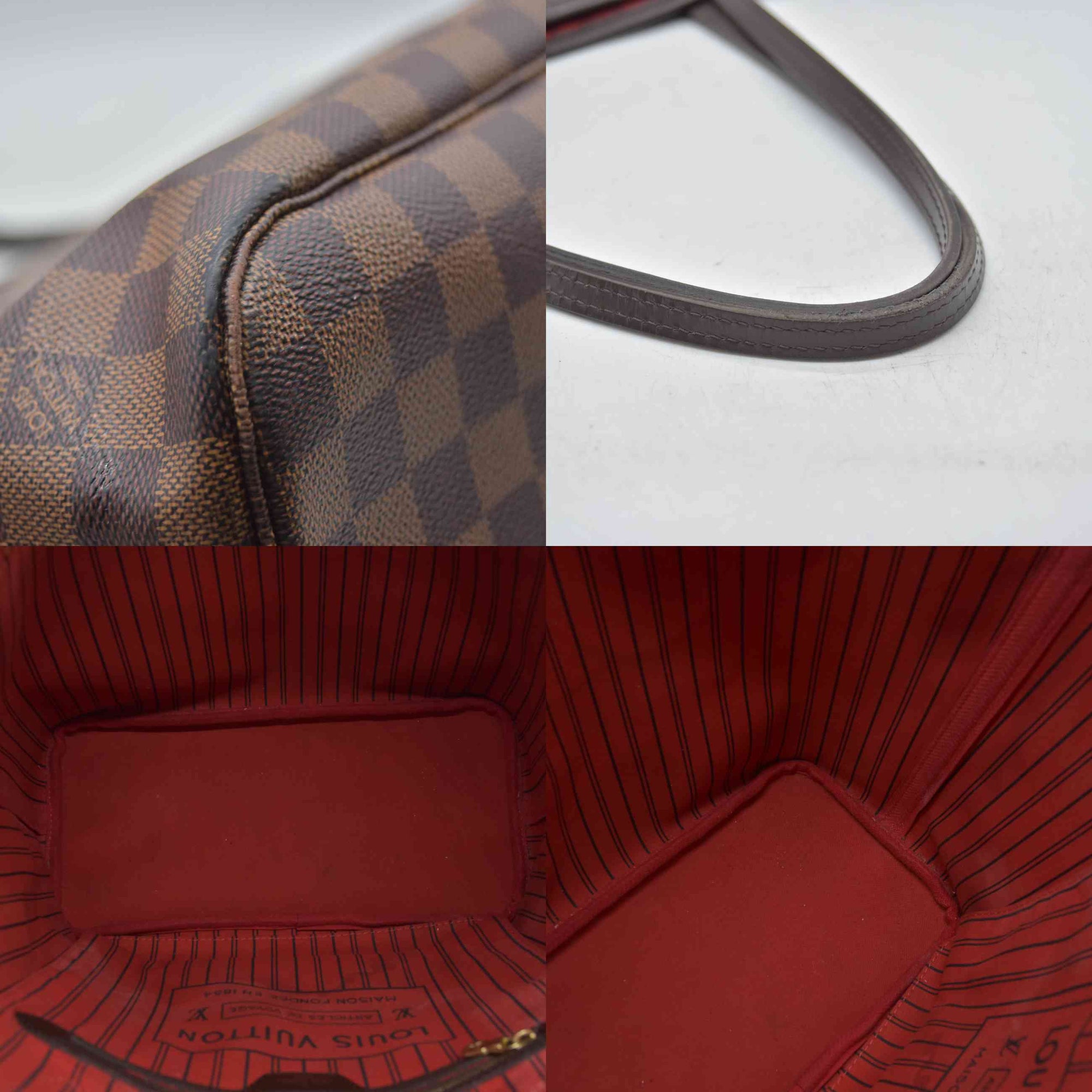 $2240 2020 Louis Vuitton Damier Ebene Neverfull MM SD4290