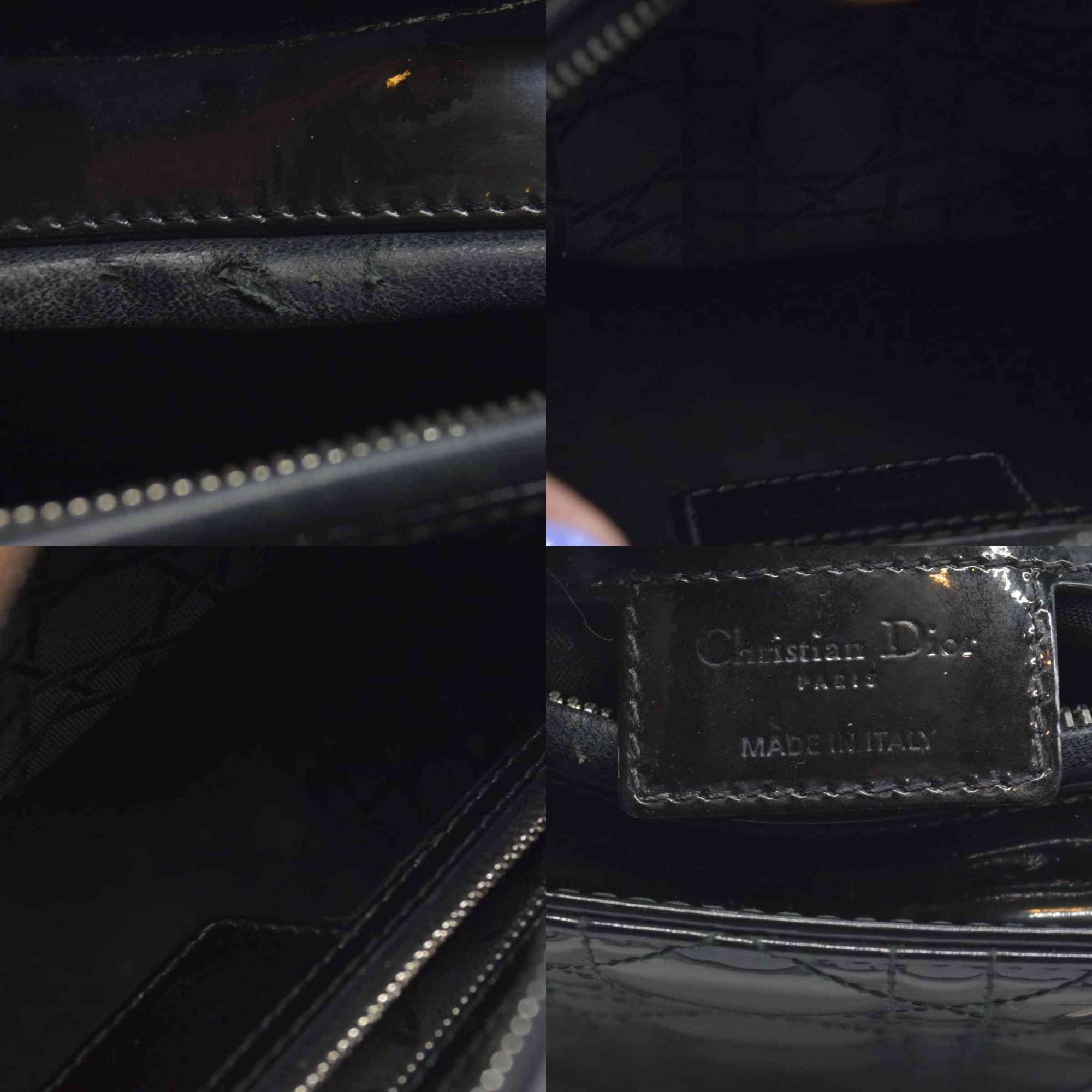 $6700 CHRISTIAN DIOR Cannage Medium Lady Dior Black