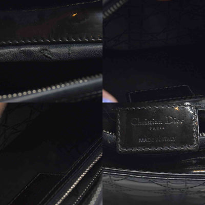 $6700 CHRISTIAN DIOR Cannage Medium Lady Dior Black