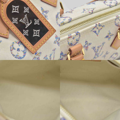 $2570 Louis Vuitton RFID Monogram Jacquard Fabric Speedy Bandouliere 20 Multicolor Beige