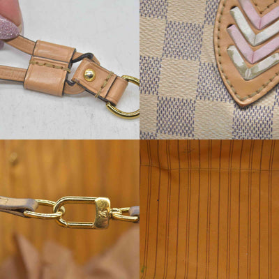 $2500 Louis Vuitton Damier Azur Braided Neverfull MM Tote