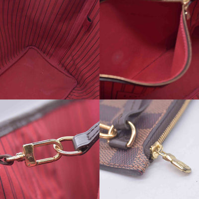 $2310 USA 2019 Louis Vuitton Damier Ebene Neverfull GM with Pouch 10021271 SD4119