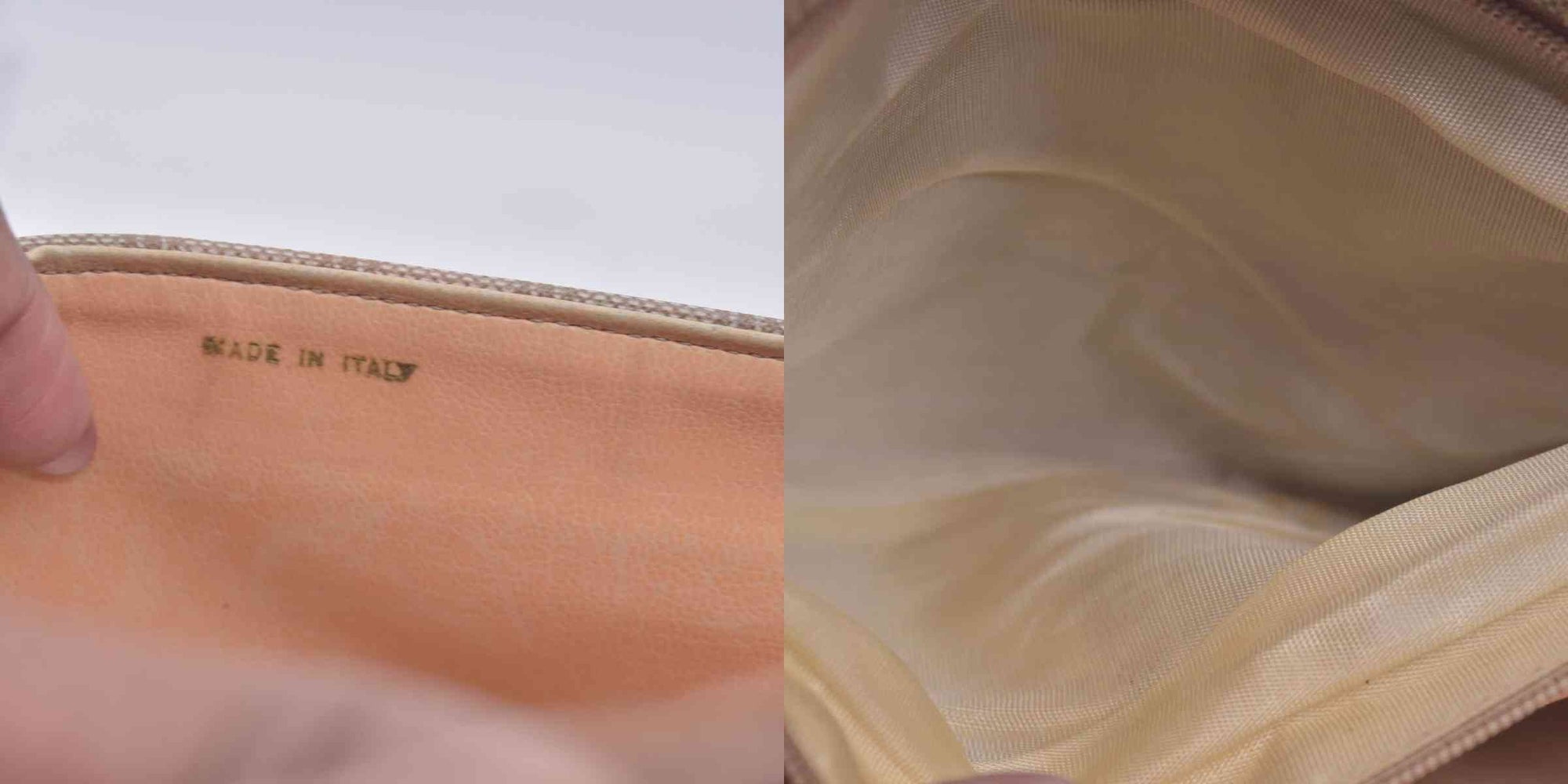 CELINE C Macadam Canvas Flap Shoulder Bag Chain Strap Tan CONSIGNMENT 10021189