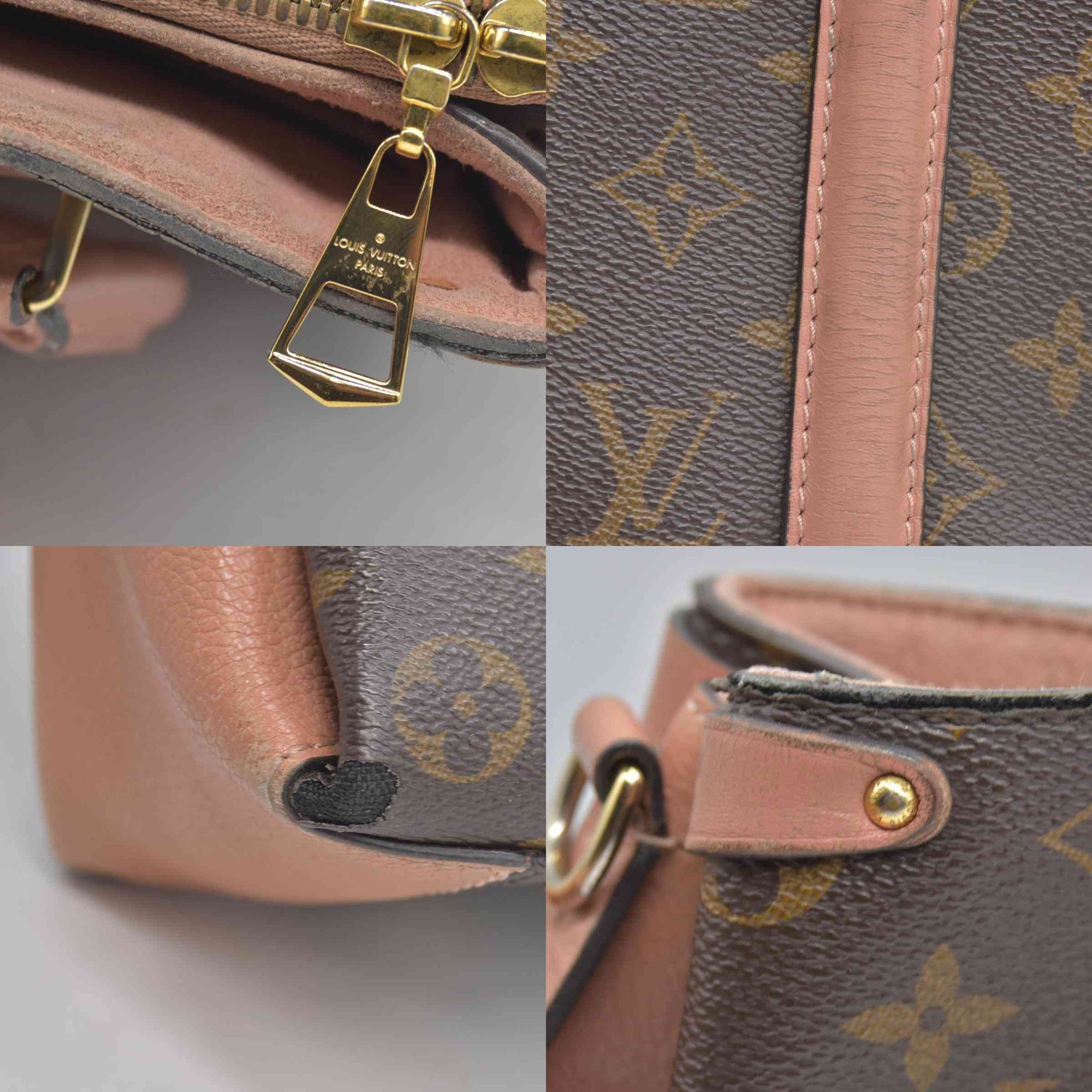 $2560 2019 Louis Vuitton Soufflot BB Monogram Peach Shoulder Bag Cloth CA4129 10019424