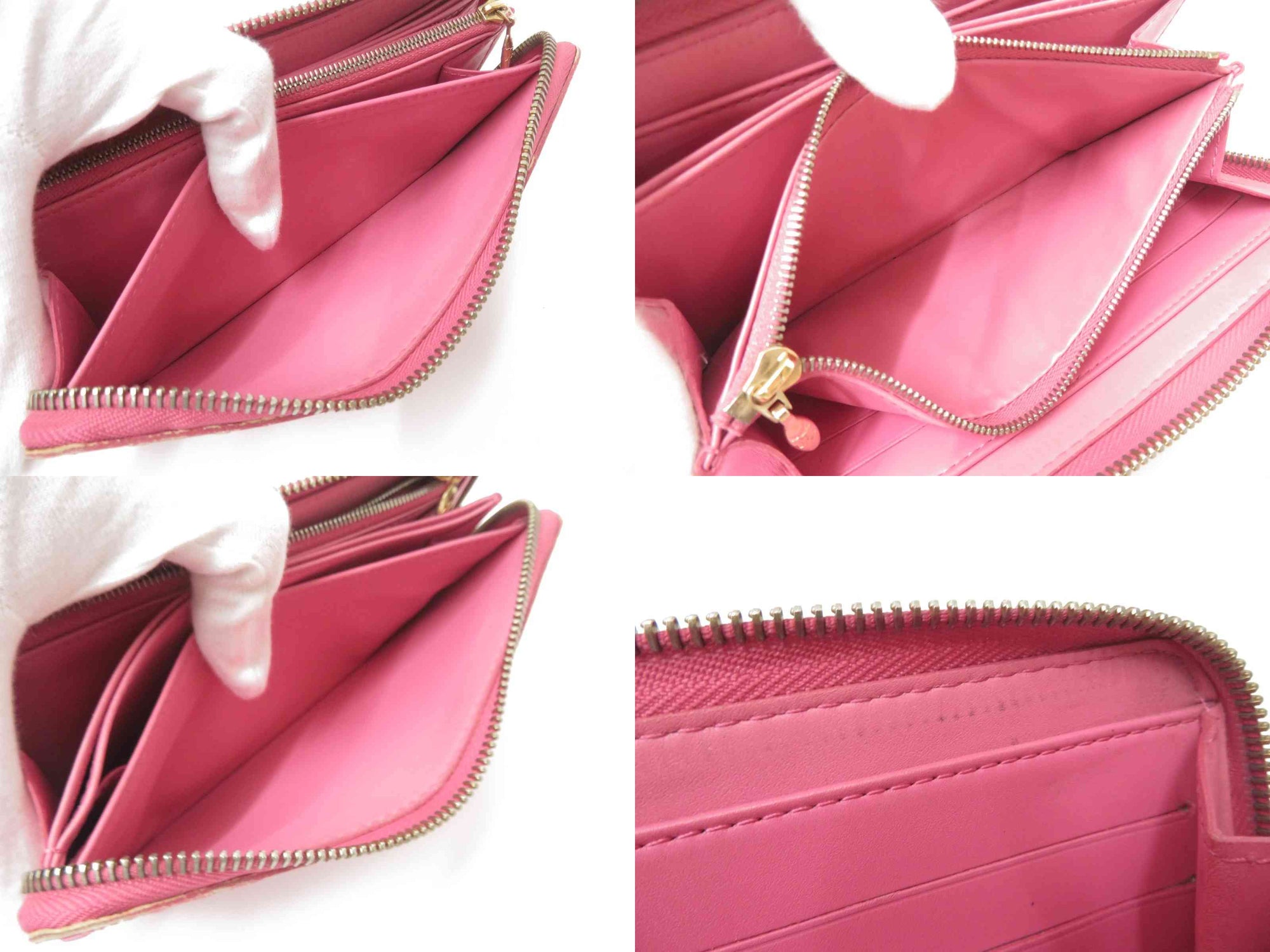 $970 Louis Vuitton Vernis Zippy Wallet Rose Litchi