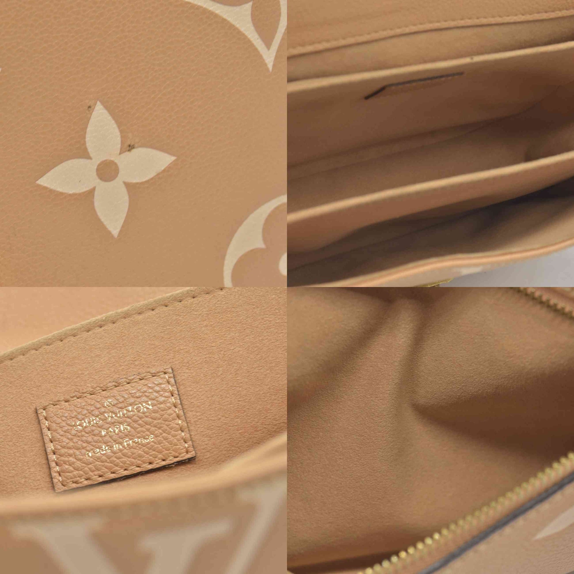 $3100 RFID Louis Vuitton Empreinte Monogram Giant Pochette Metis Arizona Beige 10019913