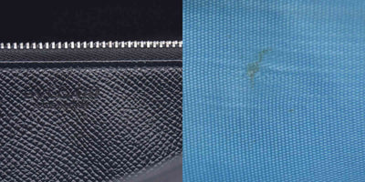 $790 BVLGARI Leather Bifold Long Wallet Black CONSIGNMENT 10021048