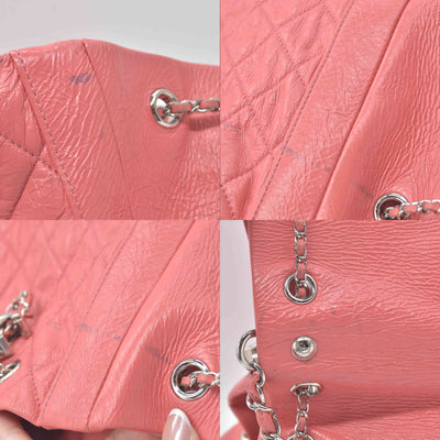 $4500 Chanel Pink CC Chain Drawstring Bucket Bag Leather
