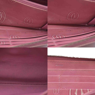 Cartier Patent leather Logo Wallet Pink