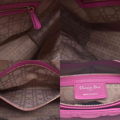 $7000 Damaged Christian Dior Lambskin Cannage Large Lady Dior Fuchsia CONSIGNMENT