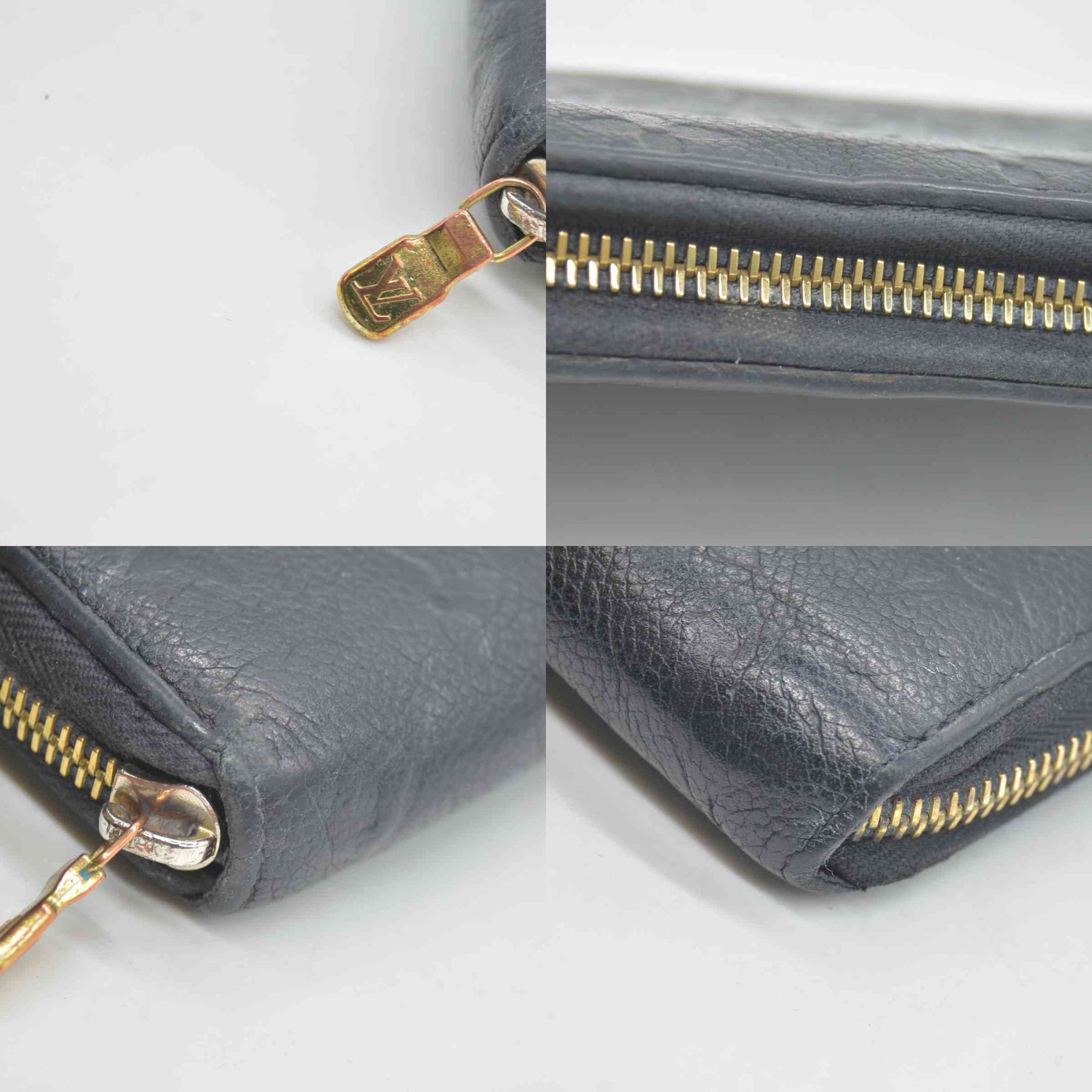 $1070 Prada Black Saffiano Leather Travel Zip Around Wallet CONSIGNMENT