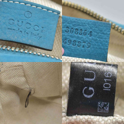 $1490 Gucci  Interlocking G Soho Disco Small Suede Blue