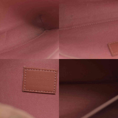 $1460 2018 Louis Vuitton Vernis Valentine Dog Pochette Felicie Chain Wallet Pink TJ0148