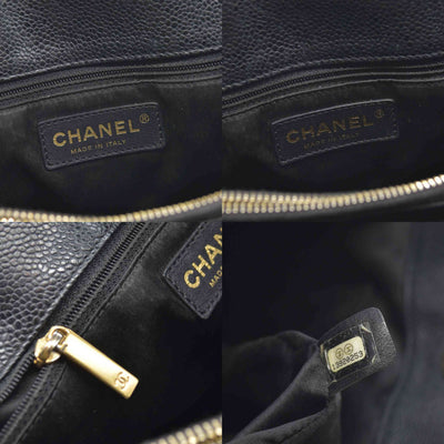 $2900 2010 Chanel Grand Shopping Tote (GST) Black Caviar