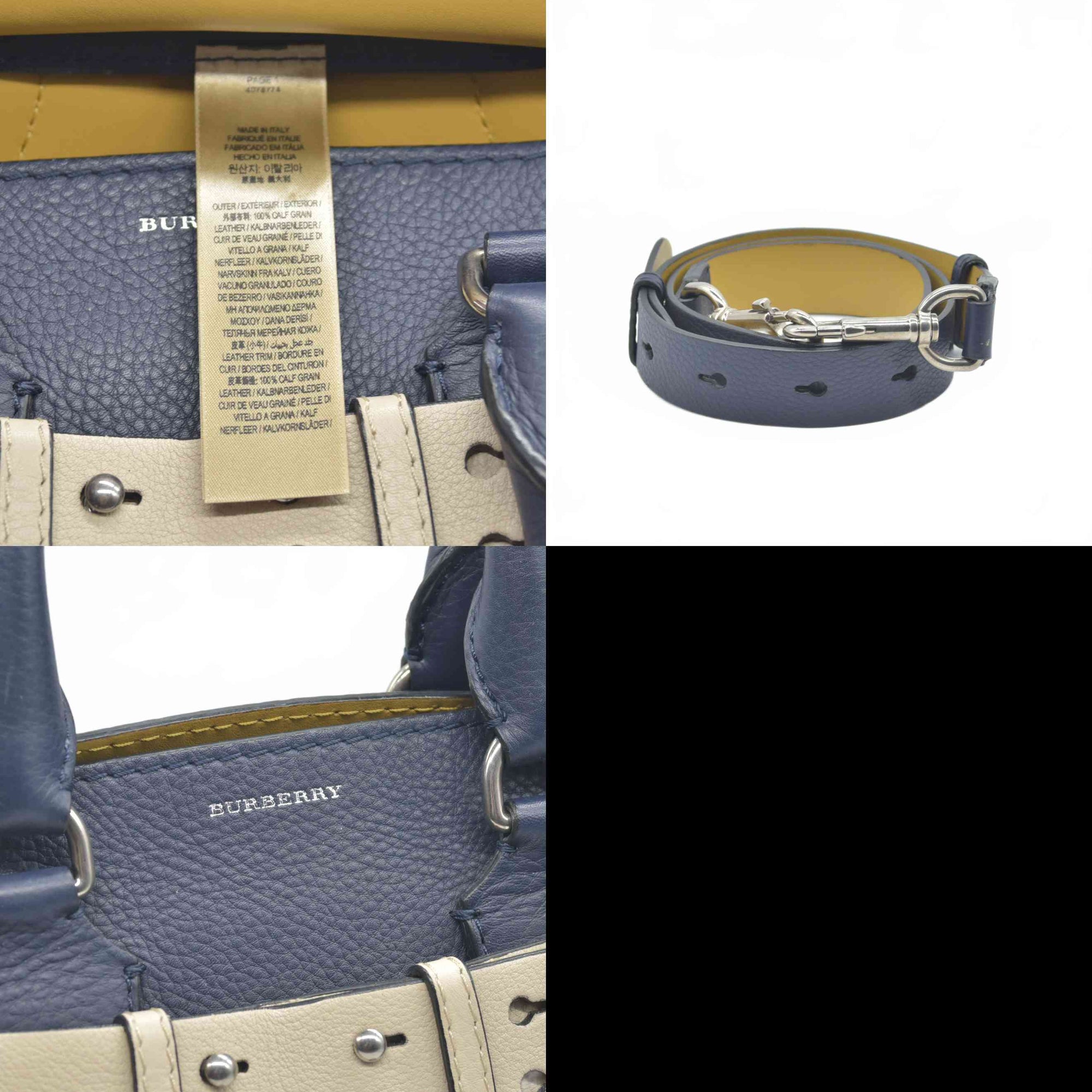 $2600 Burberry Marais Calfskin Medium Belt Bag Regency Blue CONSIGNMENT