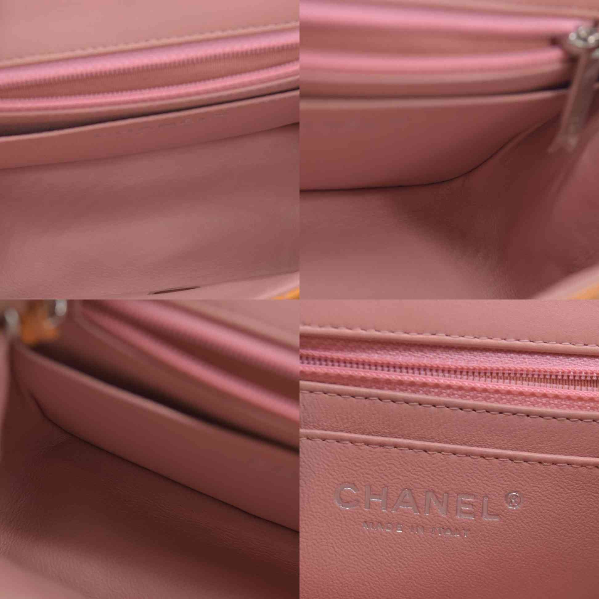 $5200 Chanel Mini Square Flap Bag Orange 2013