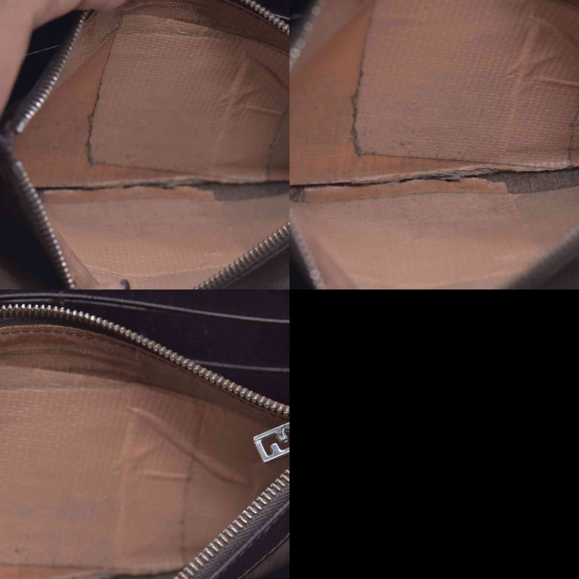 $580 DAMAGED FENDI Canvas FF Zucca Buckle Continental Flap Wallet Brown CONSIGNMENT 10021588