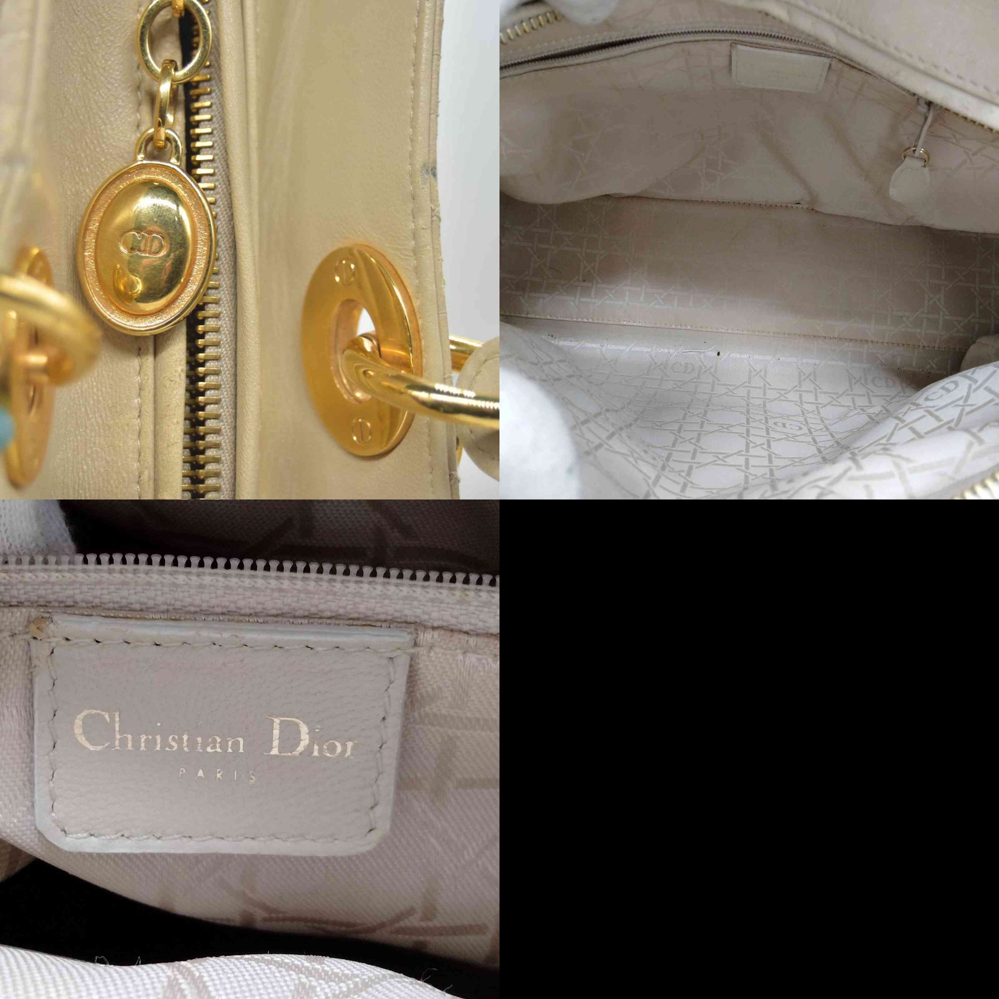 $7000 Christian Dior Large Lady Dior Beige 1997