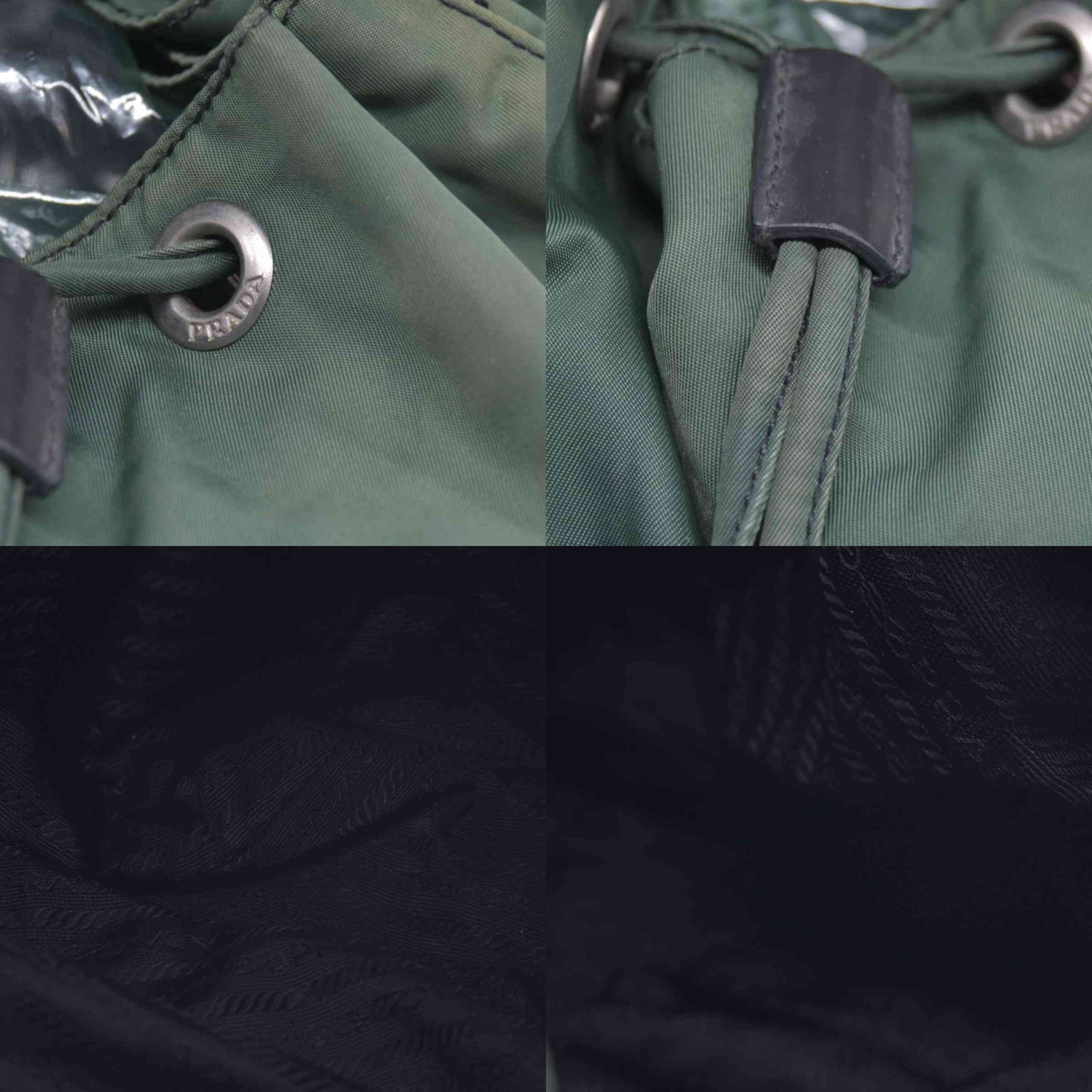 $1450 PRADA Vela Tessuto Nylon Pocket Backpack Army Green CONSIGNMENT 10021350