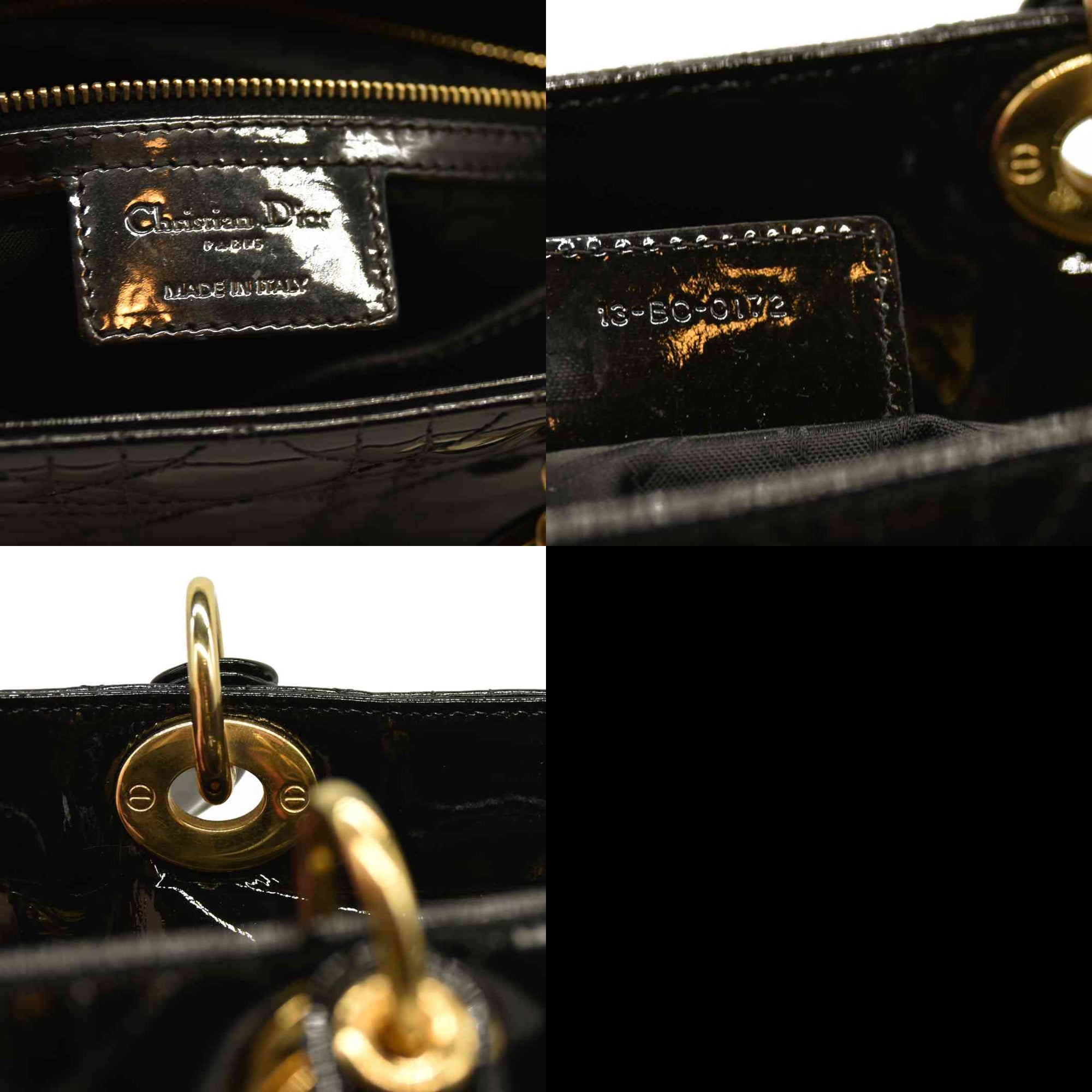 Christian Dior  Patent Cannage Large Lady Dior Black