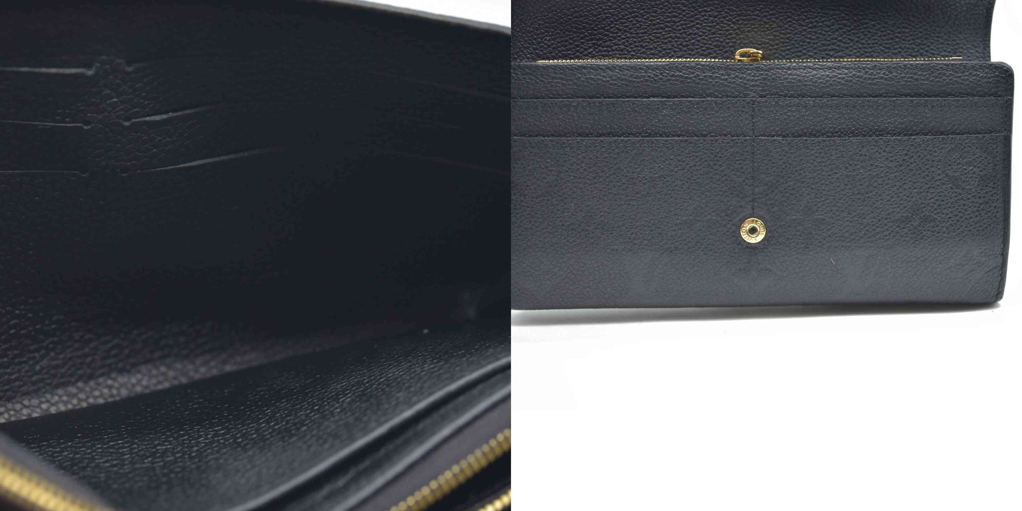 $950 Louis Vuitton  Empreinte Sarah Wallet NM Black 2017 CA1167