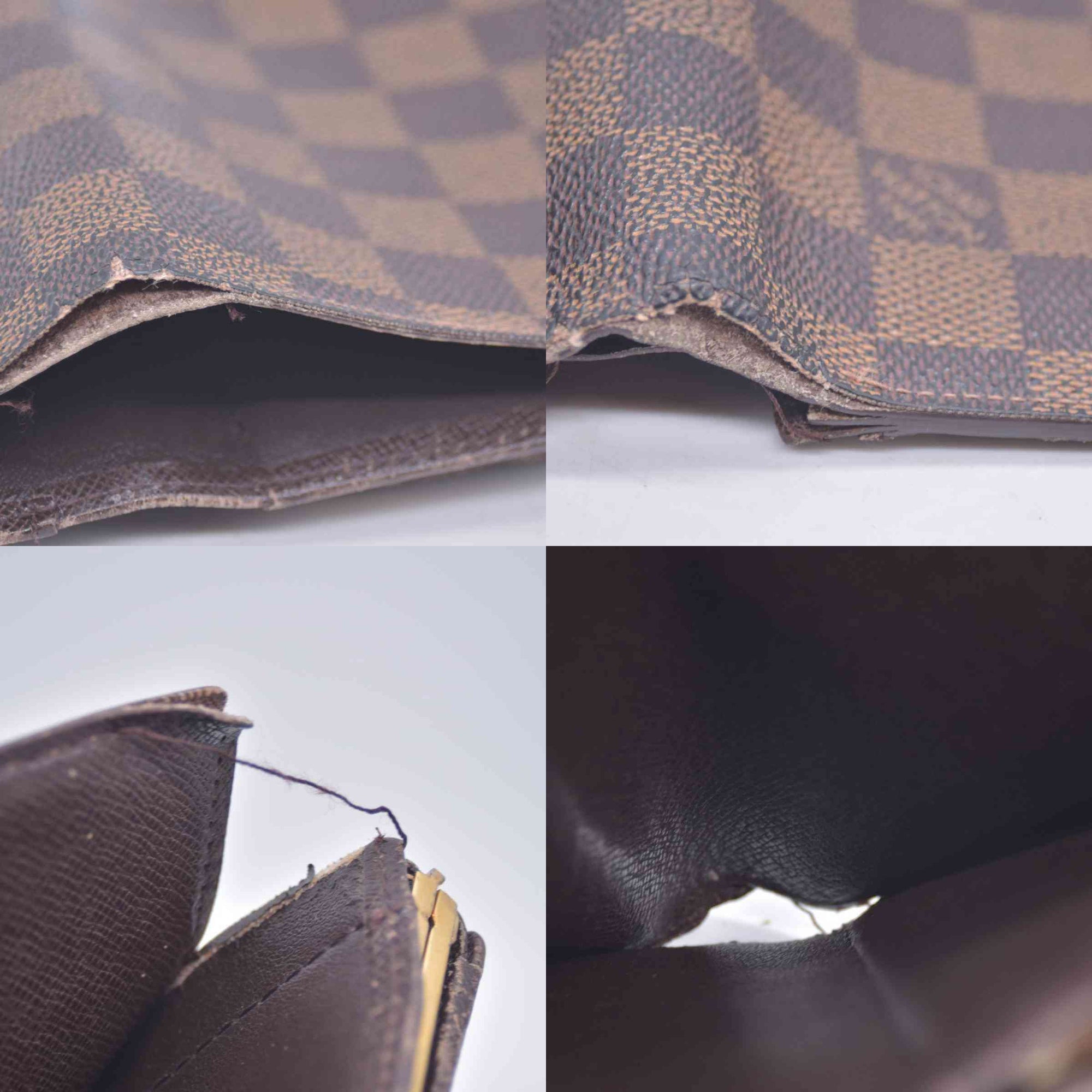 $750 2003 Louis Vuitton Damier Ebene Kisslock French Wallet MI1003 CONSIGNMENT