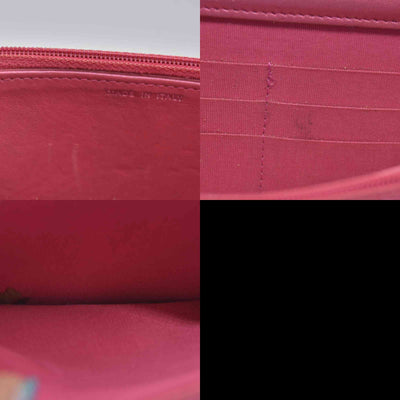 $3350 Chanel Patent Calfskin Quilted Boy Wallet On Chain WOC Fuchsia