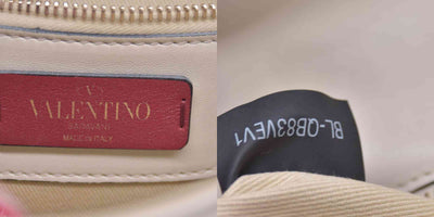 $2675 VALENTINO Lambskin Polka Dot Rockstud Candystud Shoulder Bag Light Ivory CONSIGNMENT 10021273