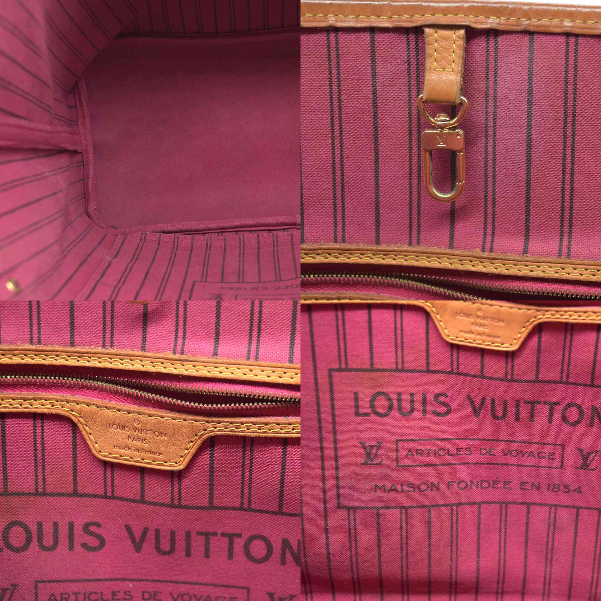 $2170 Louis Vuitton  Monogram Neo Neverfull MM Fuchsia AR5105