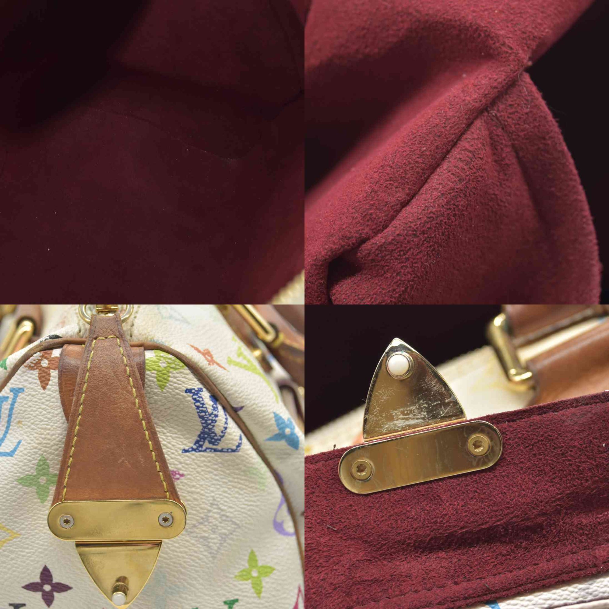 $3150 Louis Vuitton Monogram Multicolor Speedy 30 White 2004