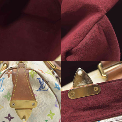 $3150 Louis Vuitton Monogram Multicolor Speedy 30 White 2004