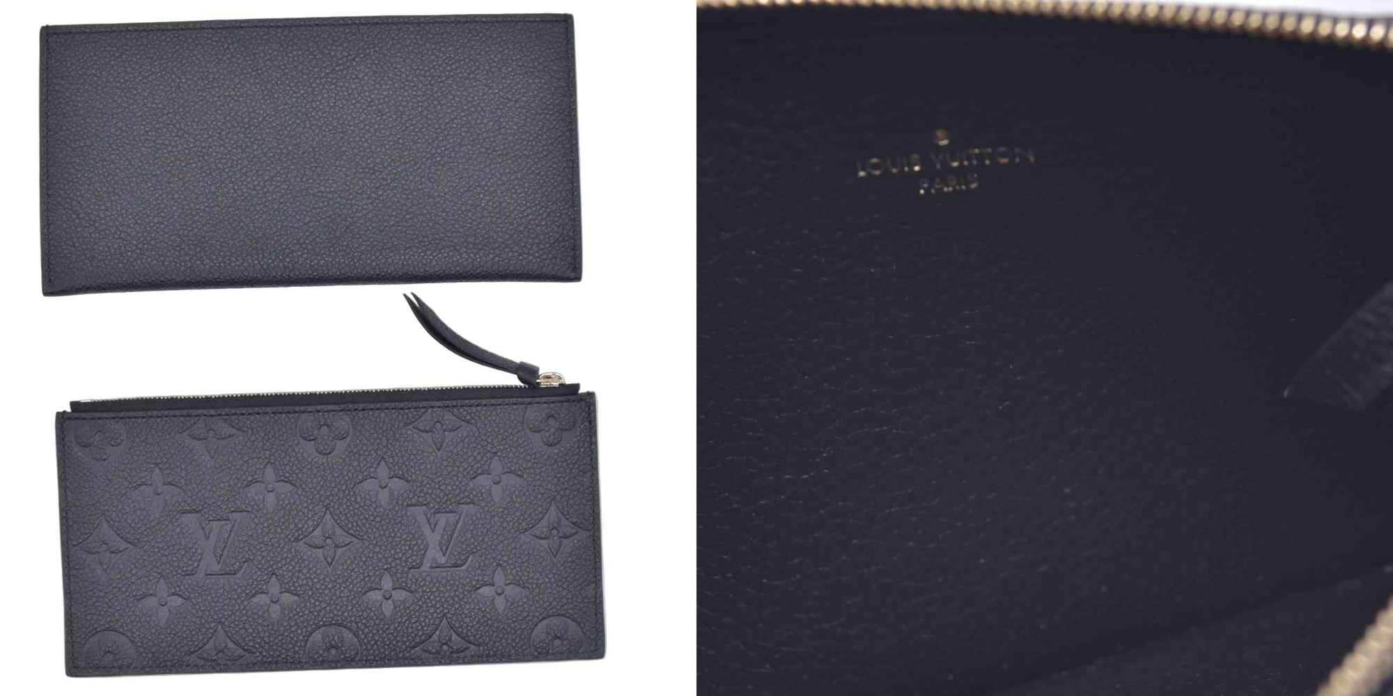 $1770 Louis Vuitton Felicie NM Black Empreinte RFID
