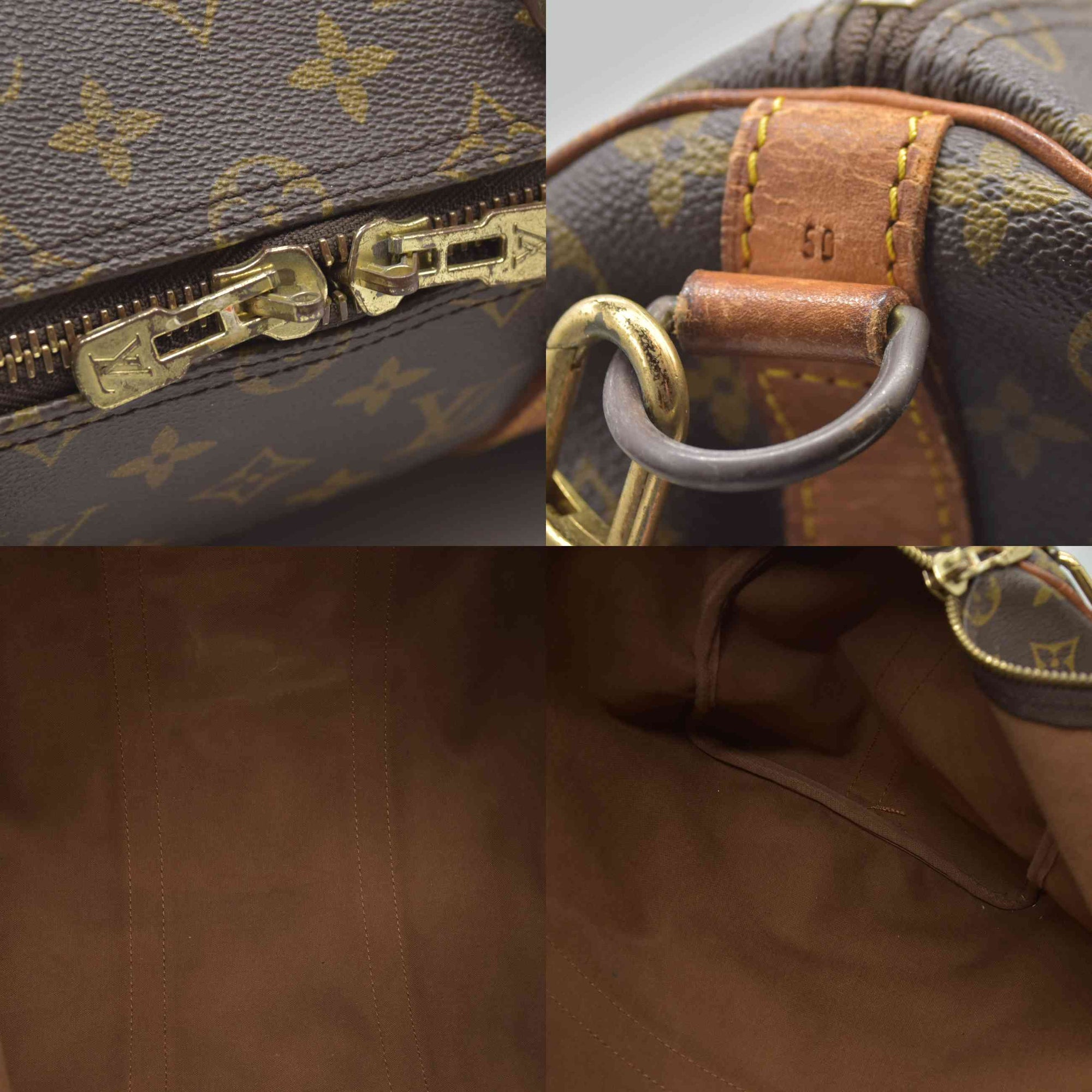 $2630 Louis Vuitton Keepall Bandouliere 50 Brown Monogram VI1920 1990