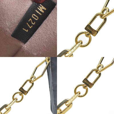 $4950 LOUIS VUITTON  Lambskin Embossed Monogram Coussin PM Black