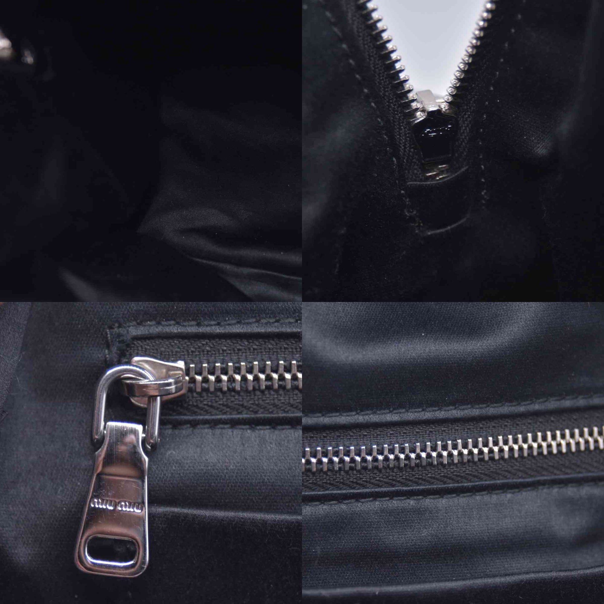 $1950 MIU MIU Leather Trimmed Matelasse Crystal Embellished Nylon Backpack