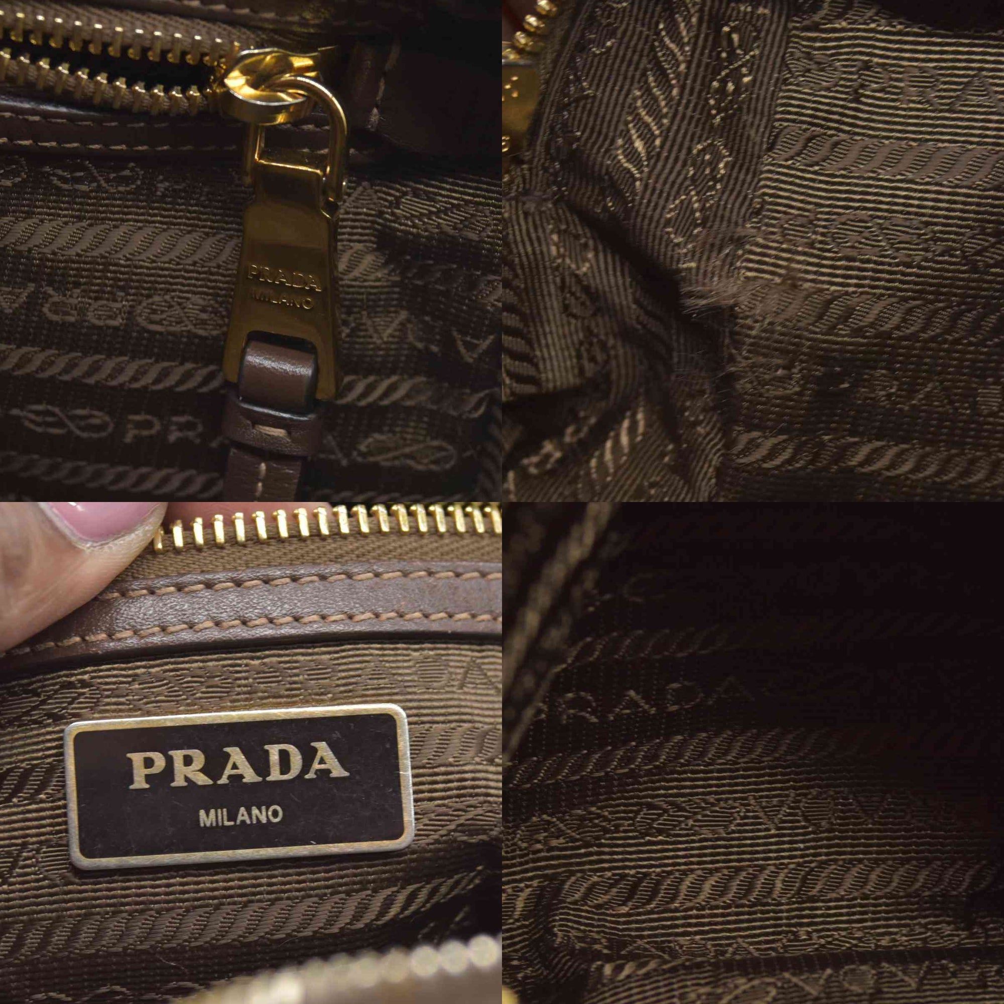 $1650 Prada Jacquard Logo Camera Bag Corda Bruciato