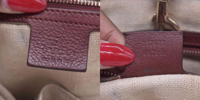 $1250 GUCCI GG Canvas Medium Marcie Tassel Tote Bag Beige Burgundy CONSIGNMENT 10021551