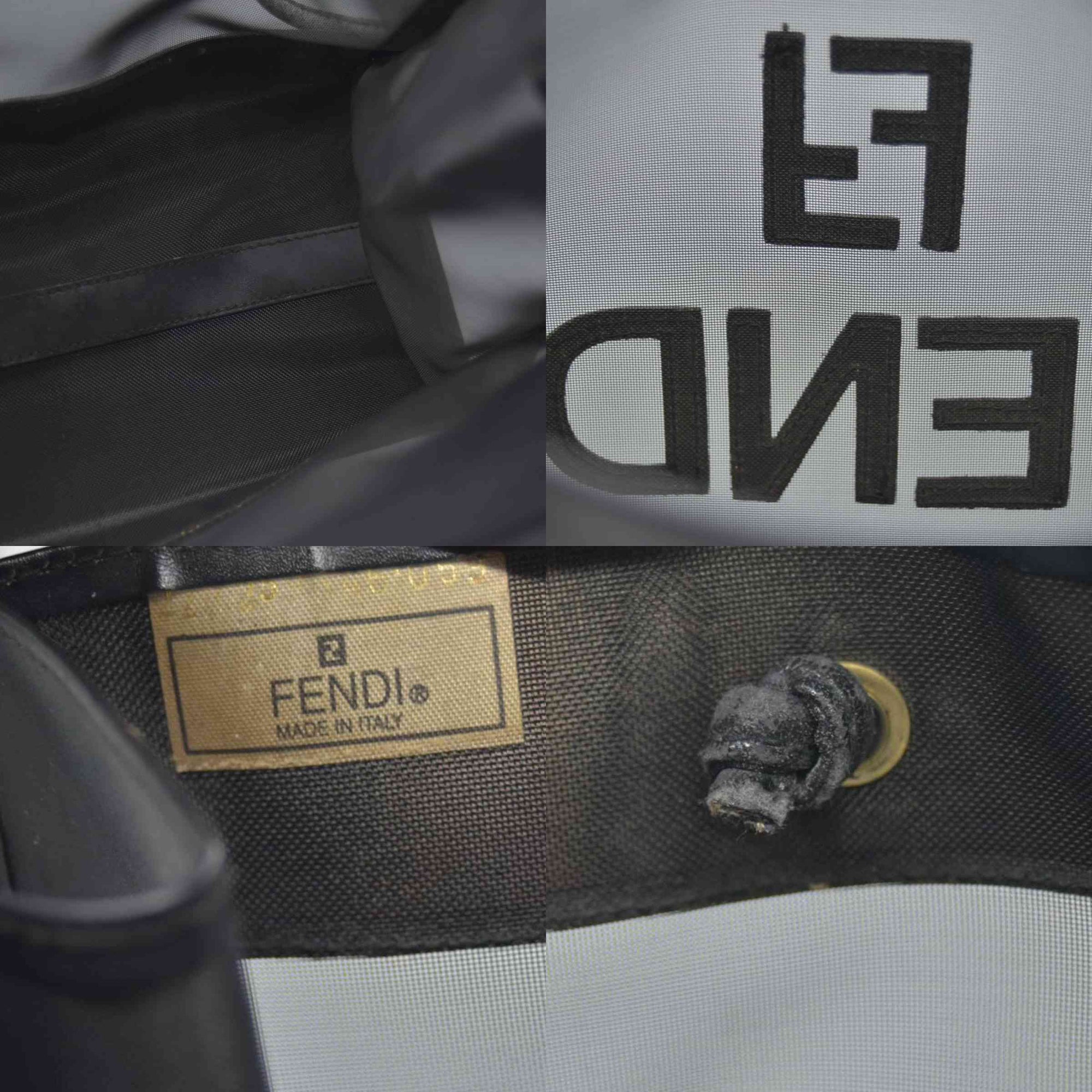 $1650 FENDI Zucca FF Tote Mesh Black Tote 10020342
